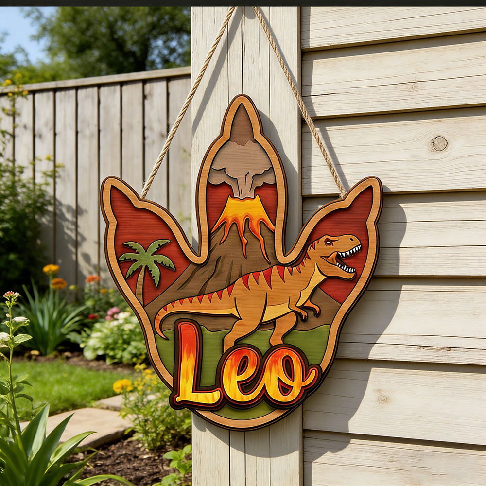 Eve Party - Personalized 3D T-Rex Dinosaur Name Wooden