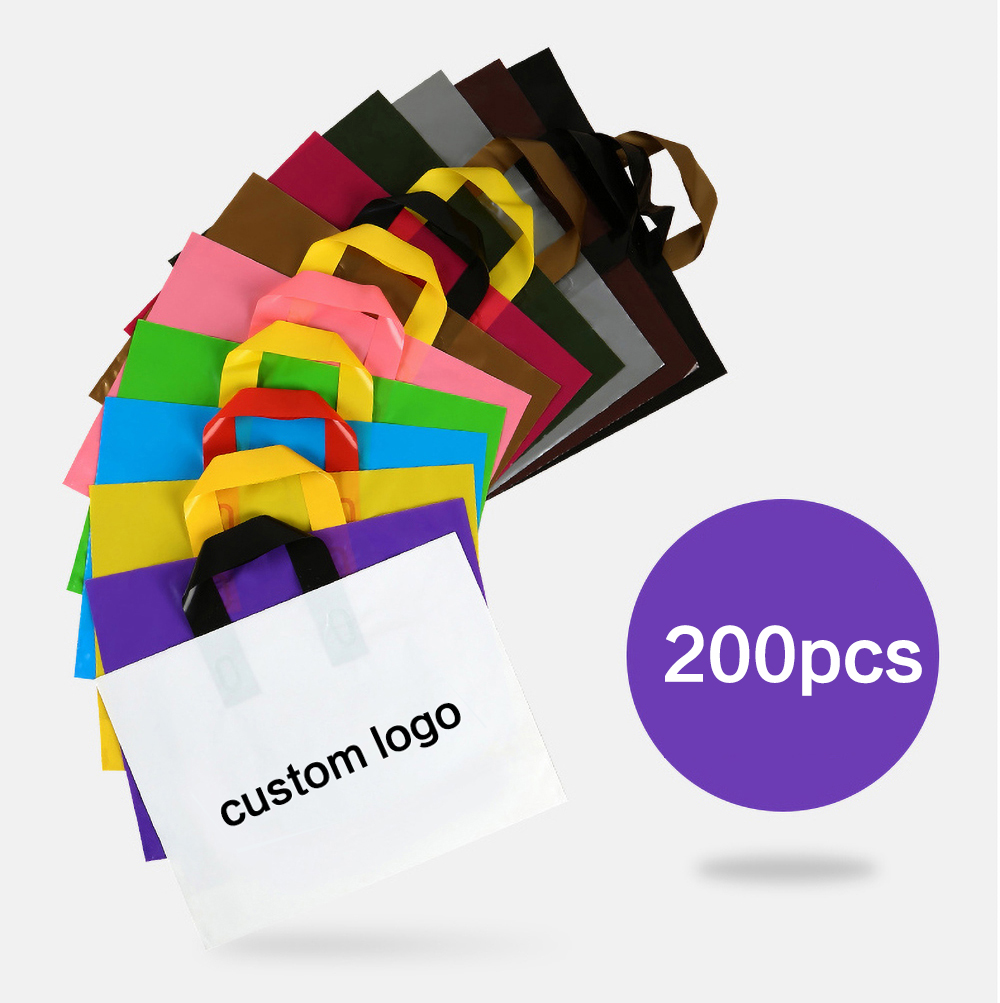 Event Party Shop - 200pcs Custom Logo Shopping Bag Plastic