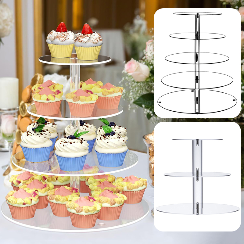 1 Pc 3/4/5 Tier Acrylic Round  - Cupcake Stand Tier 评论和价格