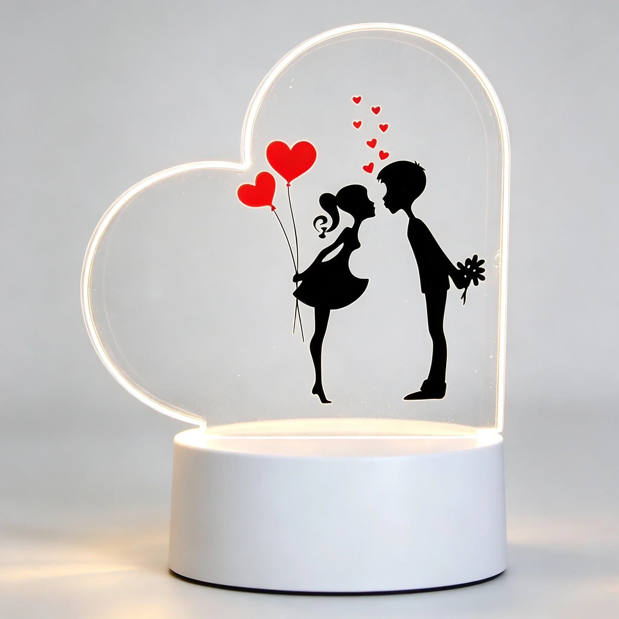 Heart Acrylic 3D Night Light K - Led Balloon Light 评论和价格