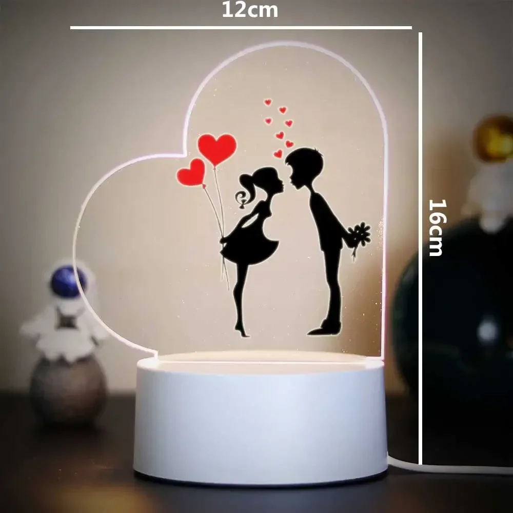 Heart Acrylic 3D Night Light K - Led Balloon Light 评论和价格