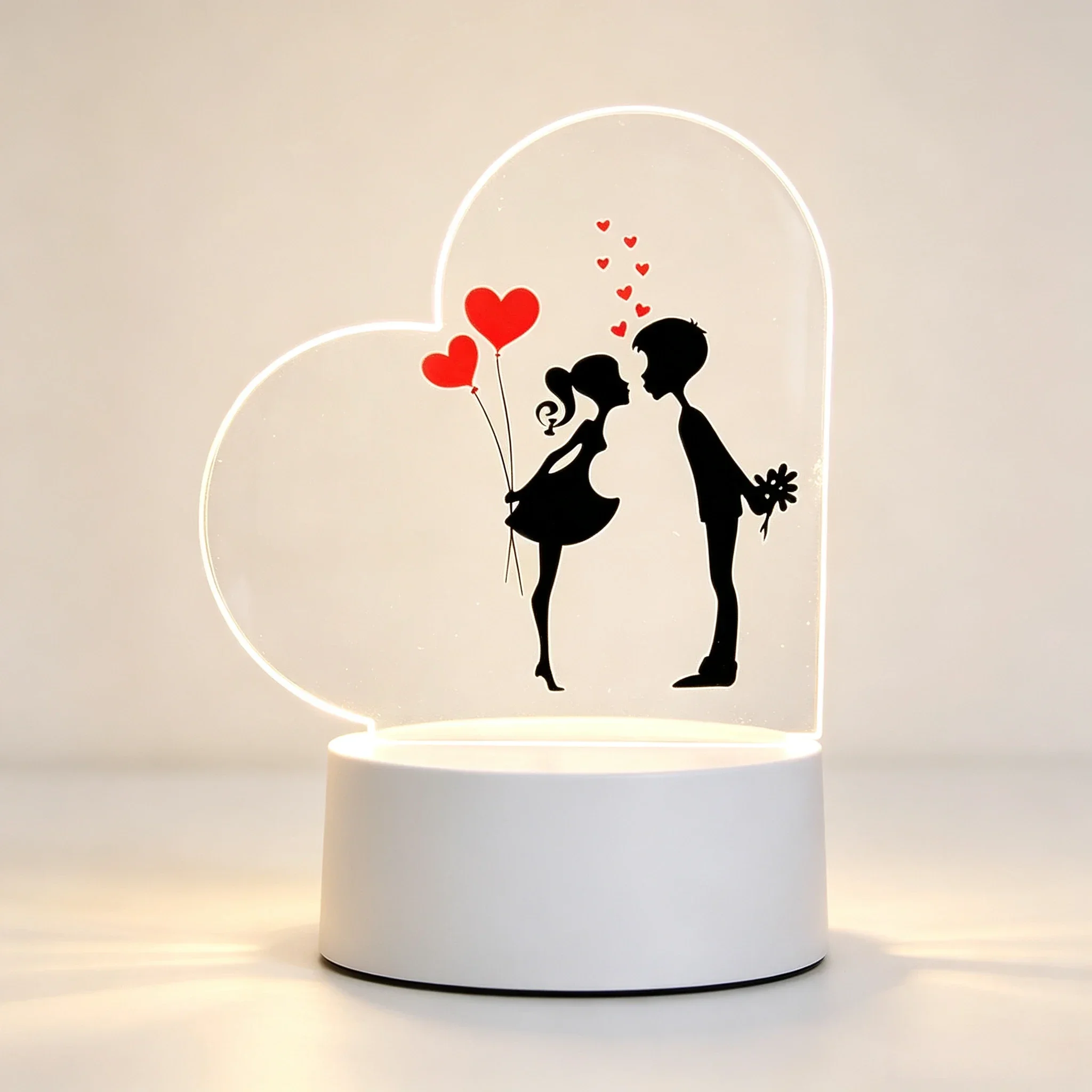 Heart Acrylic 3D Night Light K - Led Balloon Light 评论和价格