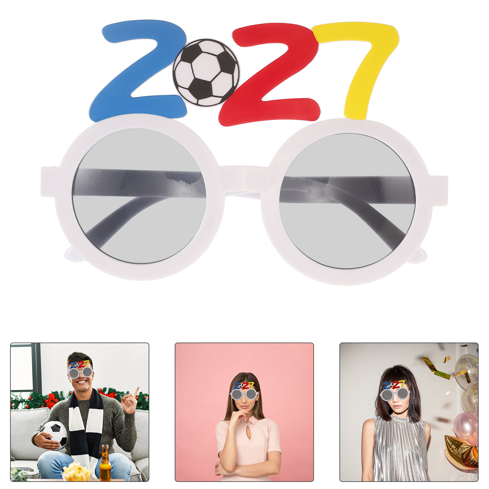 2Pcs 2027 Soccer Party Glasses - Photo Booth Frame 评论和价格