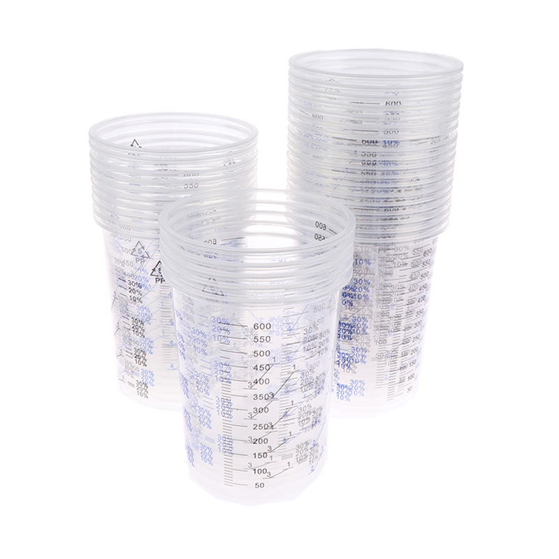 10/50pcs Paint Mixing Calibrat - Plastic Cup 50Pcs 评论和价格