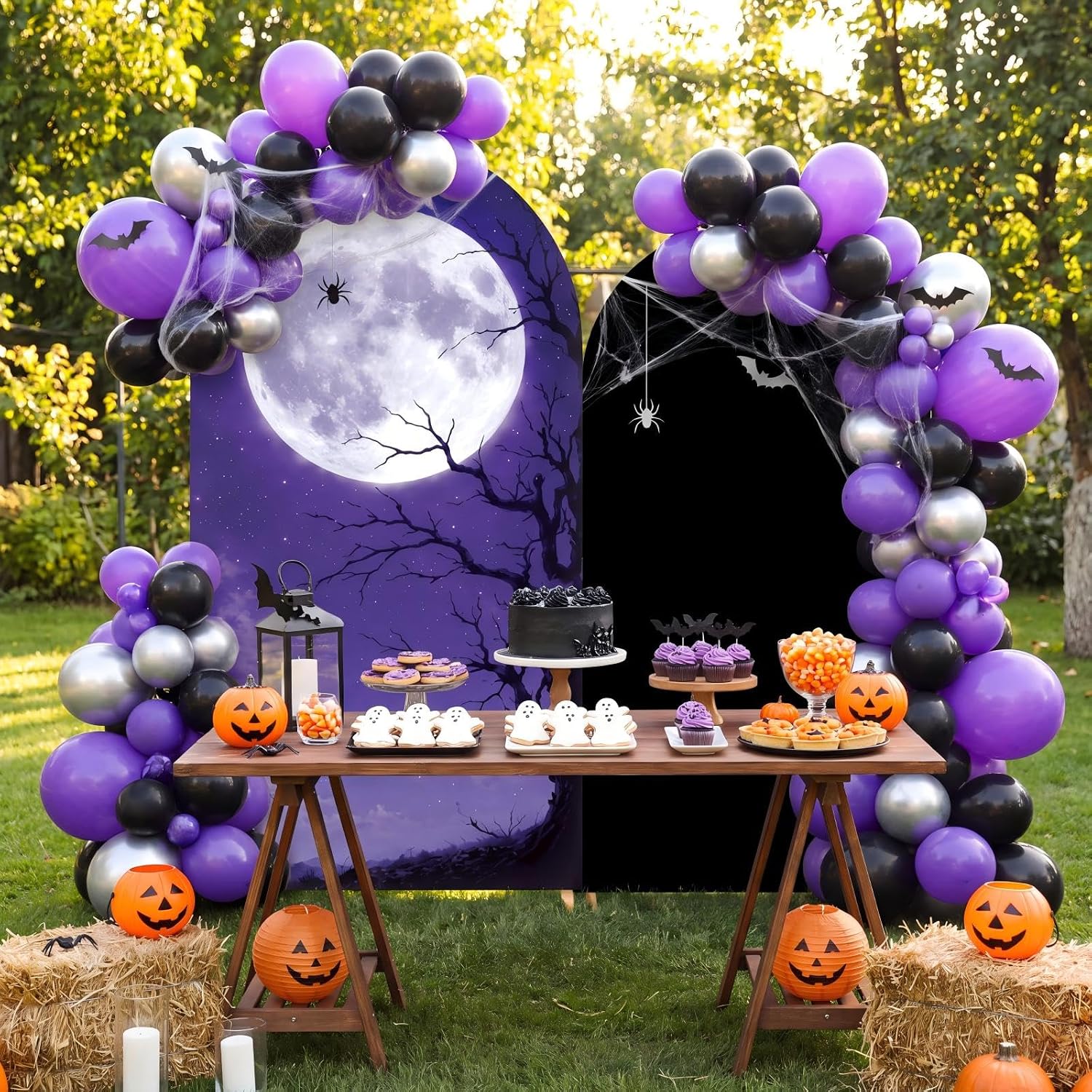Custom 2-sided Halloween Holid - Dessert Table Backdrop 评论和价格