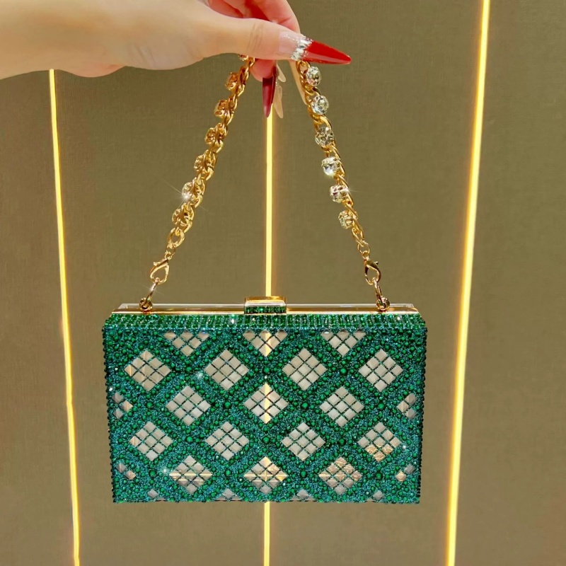 Elegant Emerald Green Rhinesto - Event Party Box 评论和价格