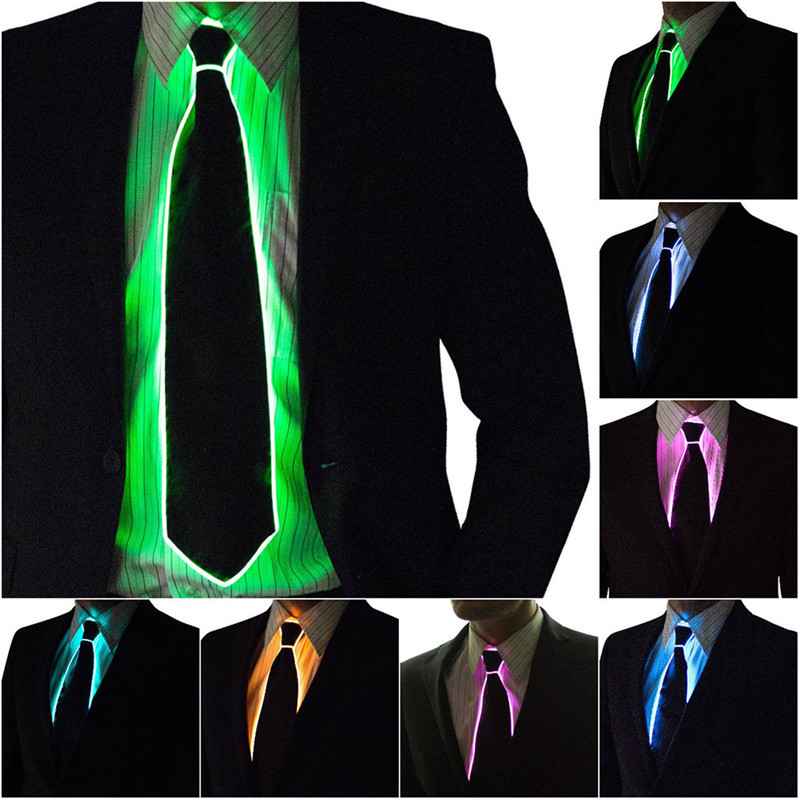 Men Glowing Tie EL Wire Neon L - Event Party Dj 评论和价格
