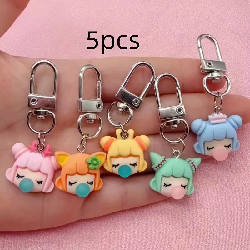 5pcs resin girl keychain, suit - Event Party 评论和价格