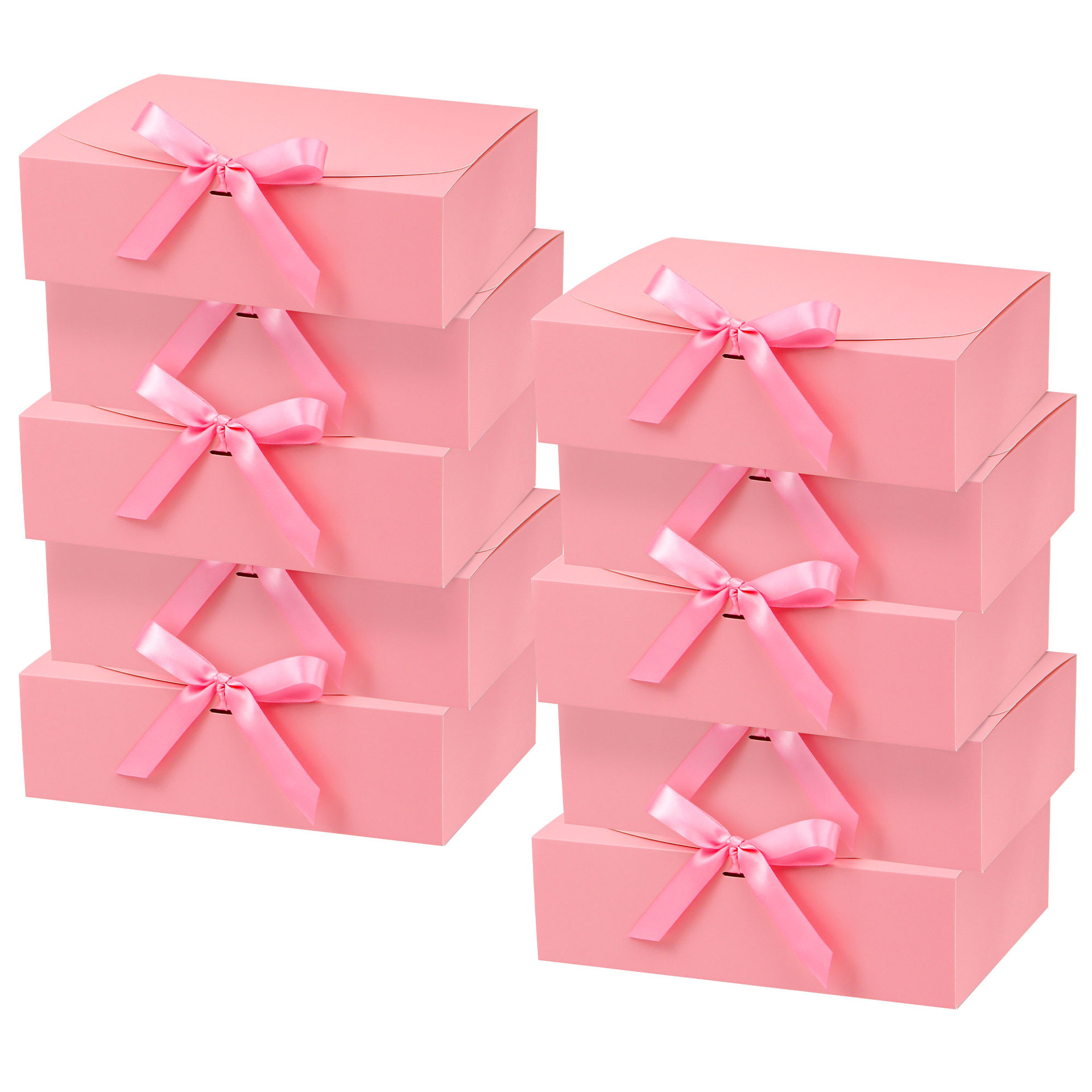 10-Pack Kraft Paper Gift Boxes - Papercraft Supply Ribbon 评论和价格