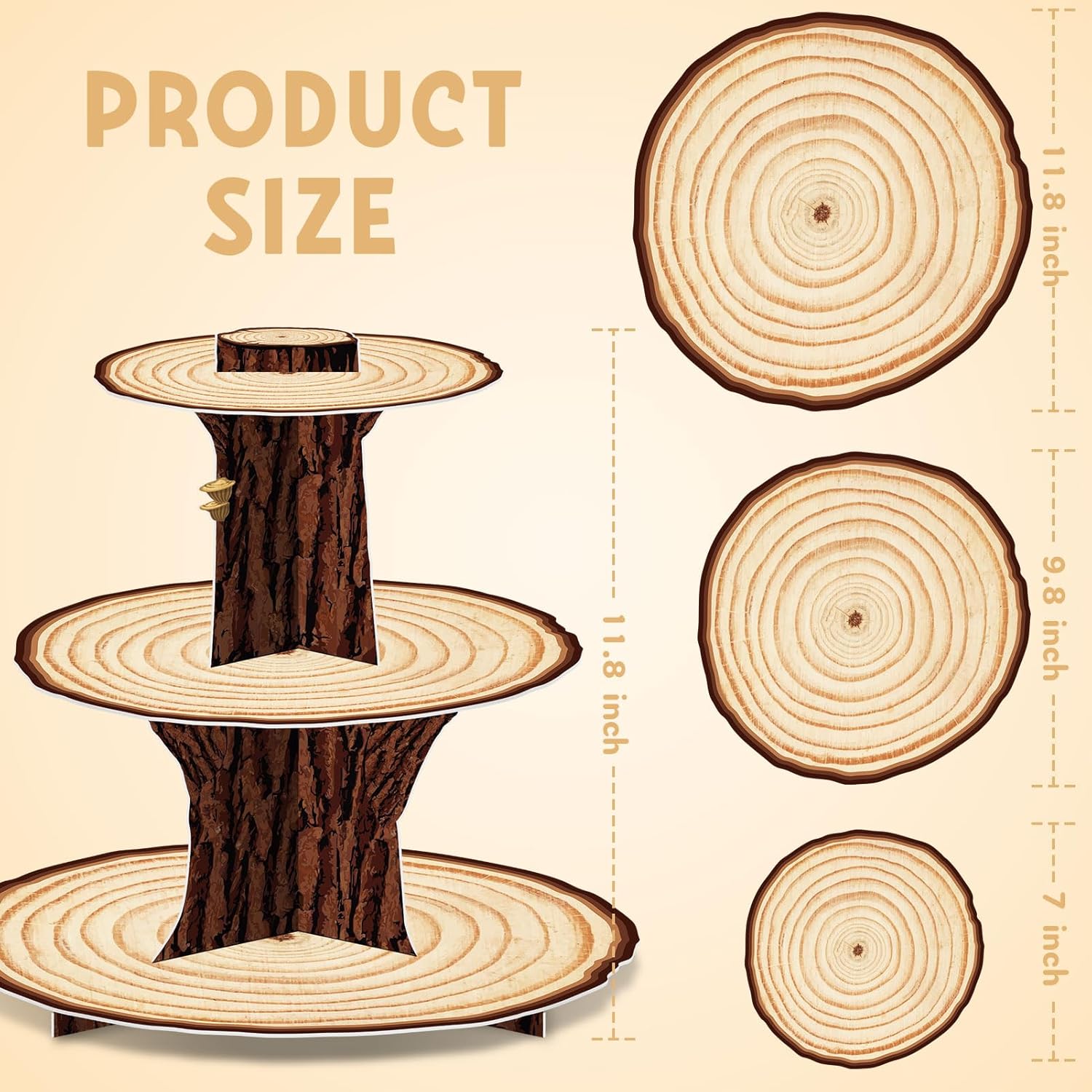 Wooden Cupcake Stand Decoratio - Cupcake Stand Tier 评论和价格