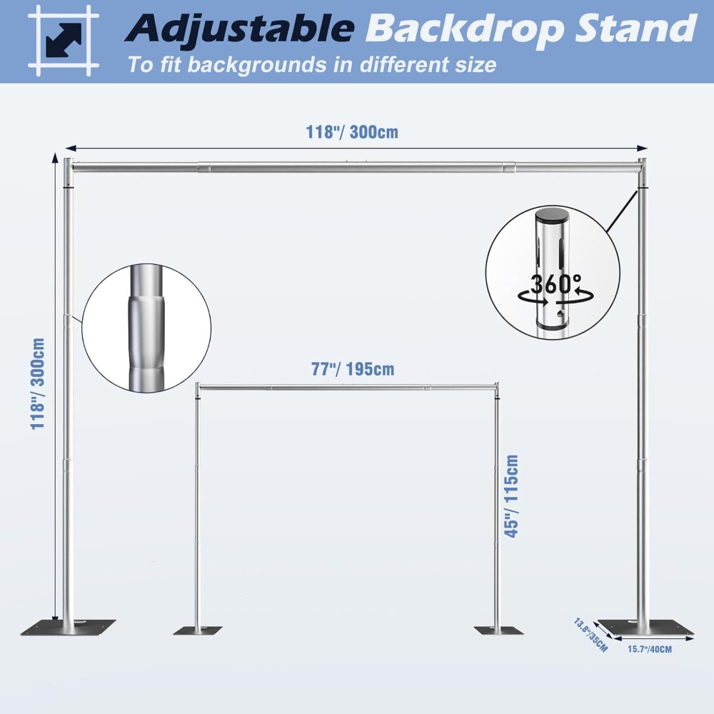 Heavy Duty Backdrop Stand Kit  - Photo Booth Frame 评论和价格